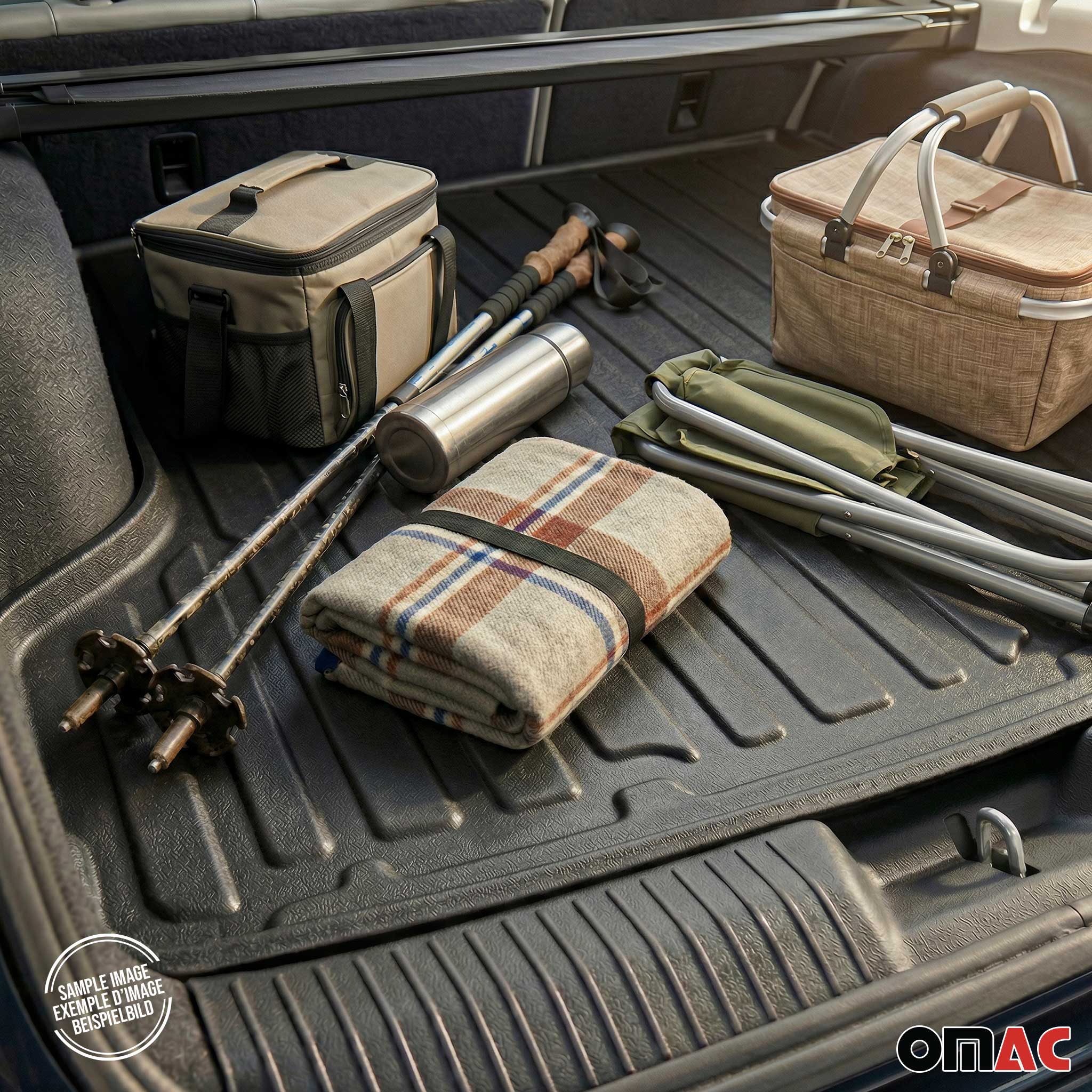 OMAC Bandeja Maletero Alfombrilla para Ford Kuga III 2019-2026 Negro Goma TPE