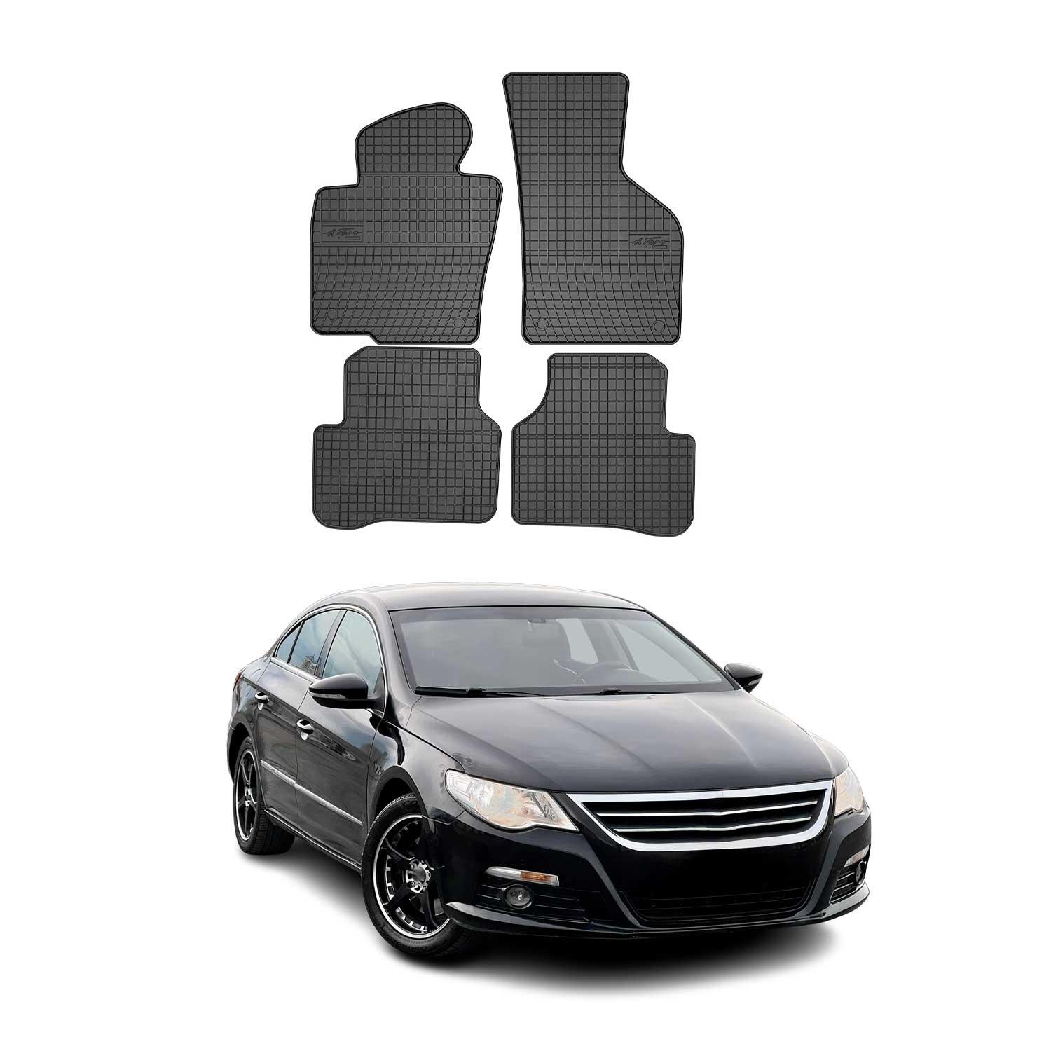 OMAC Alfombrillas De Coche para VW Passat CC 2008-2012 Negro Goma TPE 4Pza