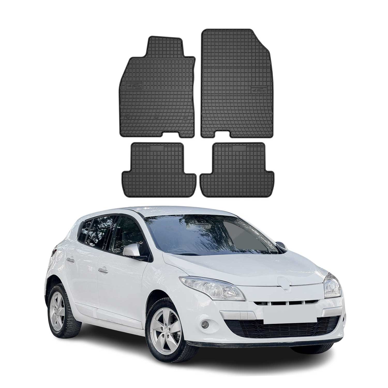 OMAC Alfombrillas De Coche para Renault Megane 2008-2015 Negro Goma 4Pza