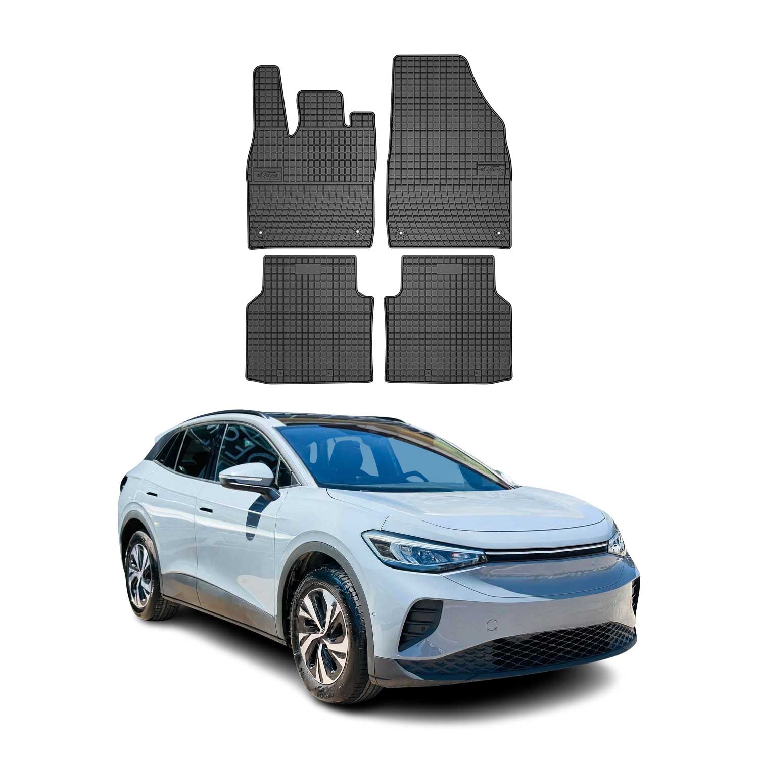 OMAC Alfombrillas De Coche para VW ID.4 2020-2025 Negro Goma TPE 4Pza