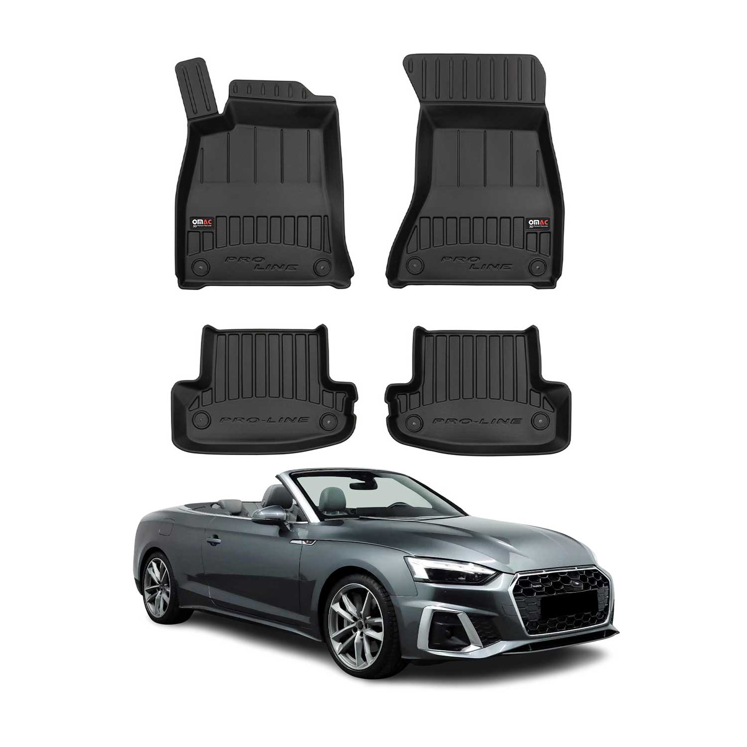 OMAC Premium Alfombrillas De Coche para Audi A5 F5 Cupé Cabriolé 2016-2024 4Pza