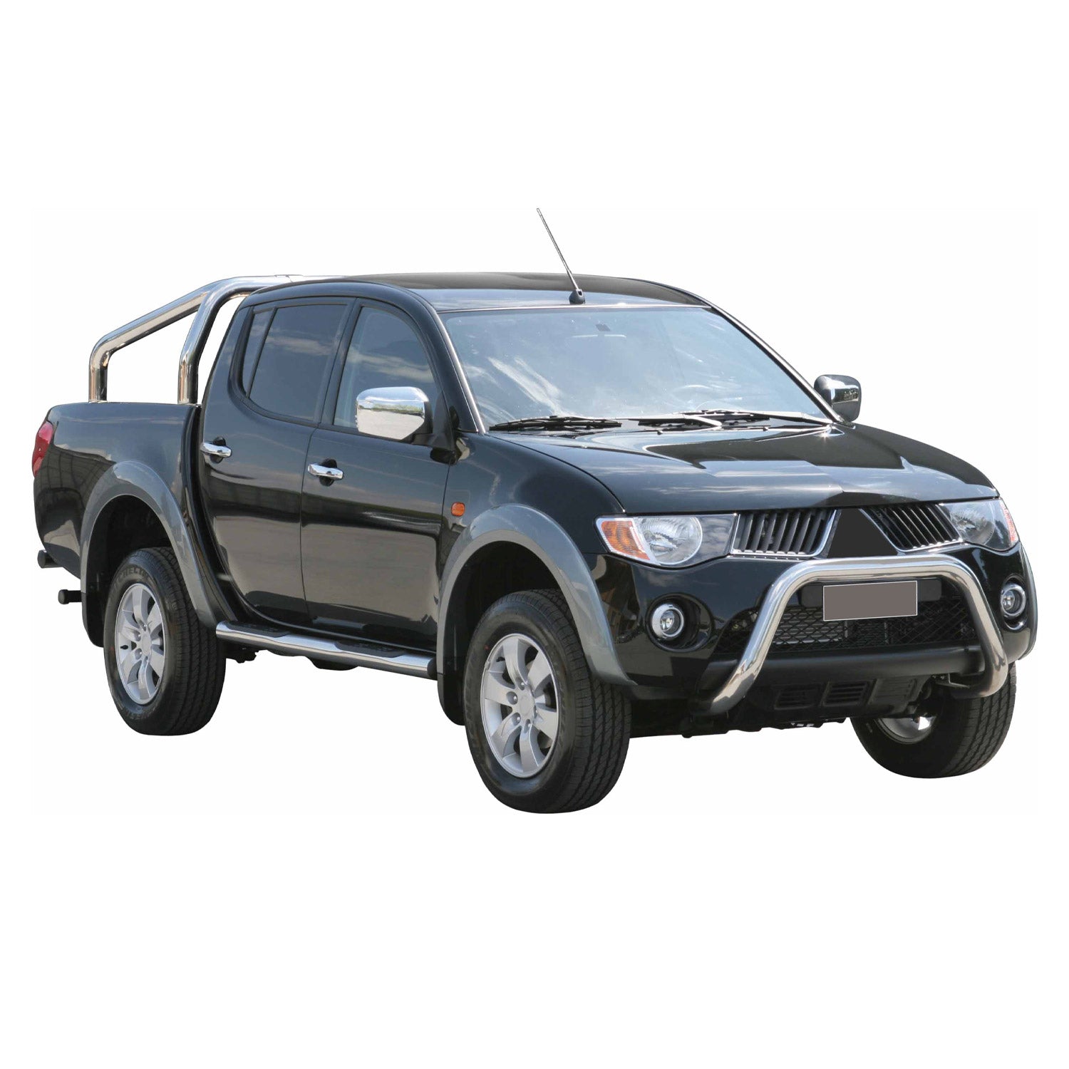 Bull Barra Frontal para Mitsubishi L200 2006-2009 Plata Brillante Acero
