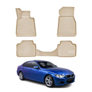 OMAC Alfombrillas Coche para BMW 3er F30 F31/4er F32 F36 2012-2021 Beige Goma 4x