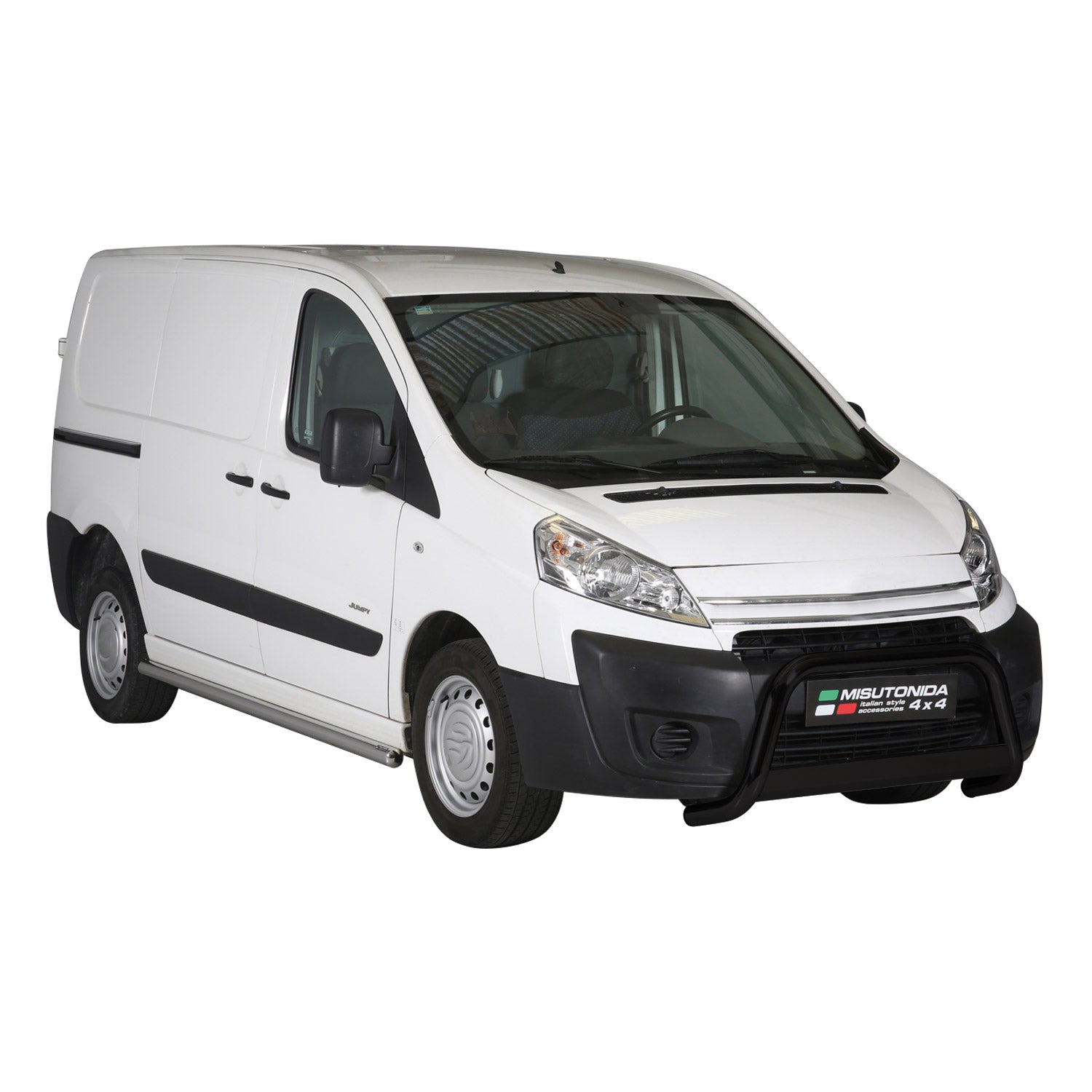 Bull Barra Frontal para Citroen Jumper 2006-2013 Negro Brillante Acero 1Pza