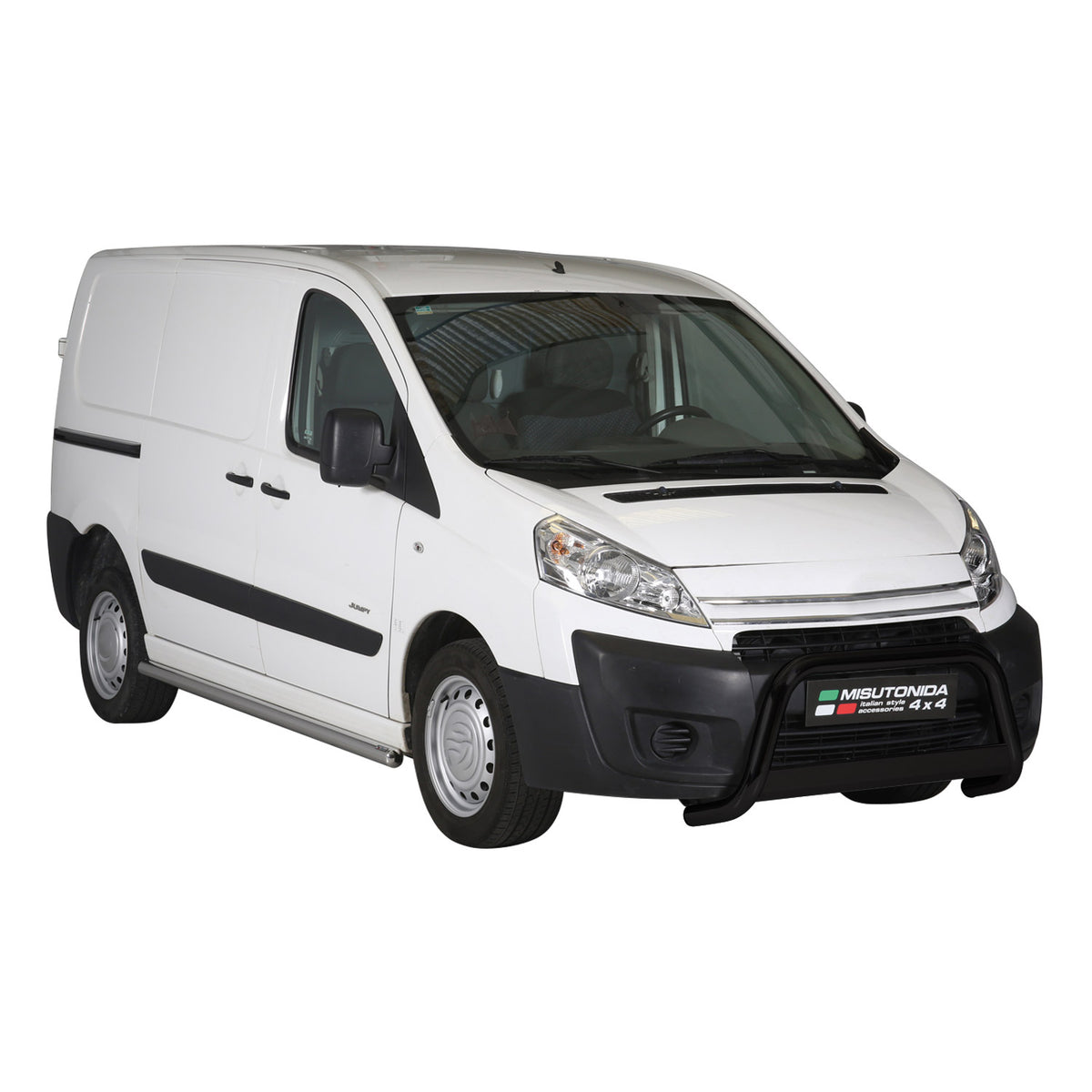Bull Barra Frontal para Citroen Jumper 2006-2013 Negro Brillante Acero 1Pza