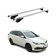 Menabo Barras de Techo Coche Baca para Toyota Auris E180 2012-2018 Gris Alu 2Pza