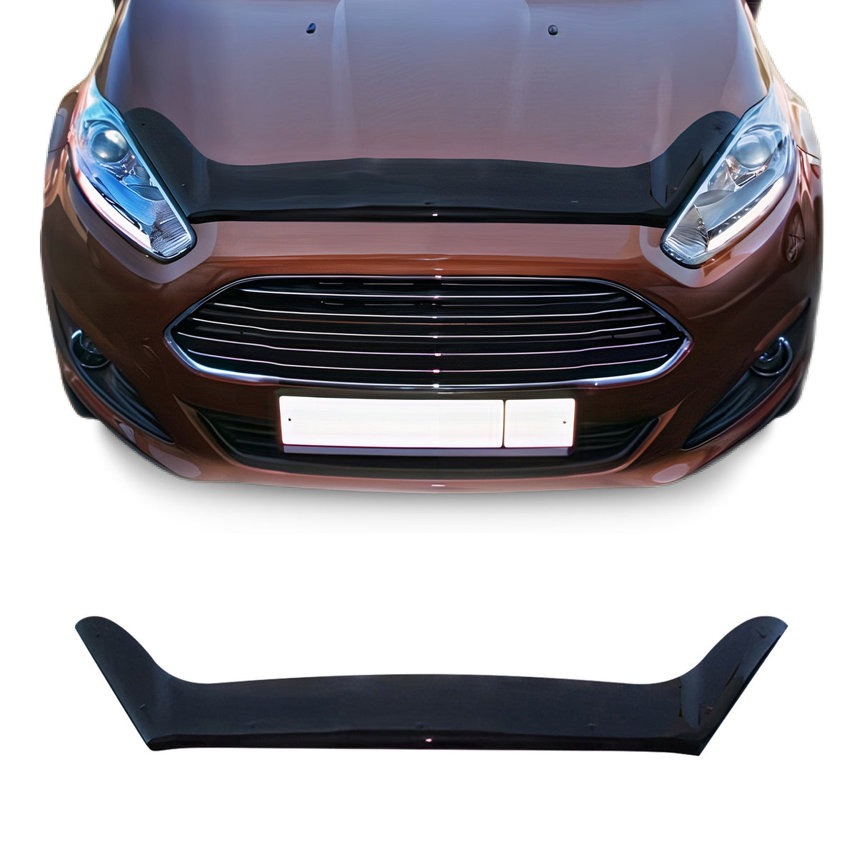 Deflector de Capó para Ford Fiesta 2013-2021 Oscuro Brillante Acrílico