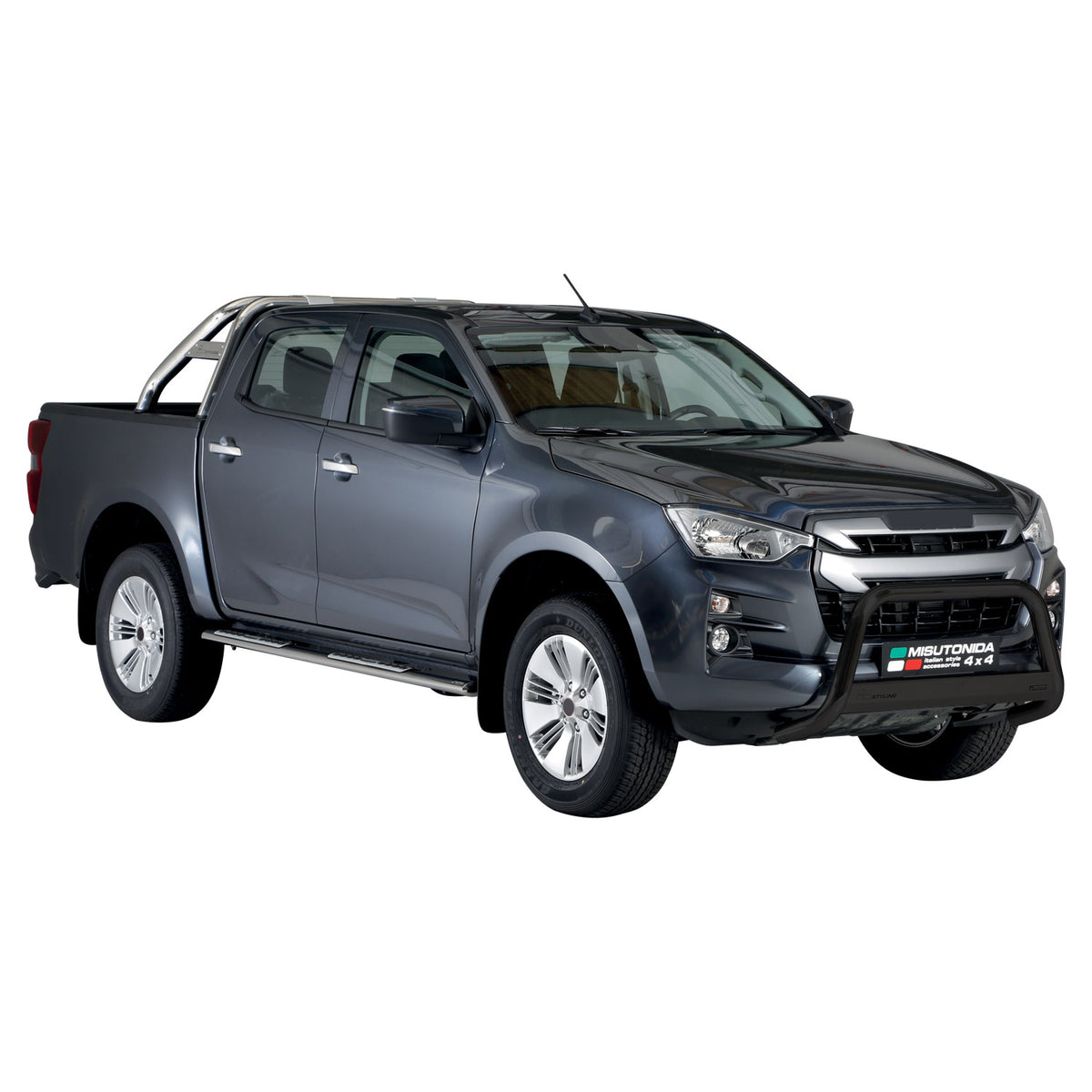 Bull Barra Frontal para Isuzu D-Max 2020-2025 Negro Brillante Acero 1Pza