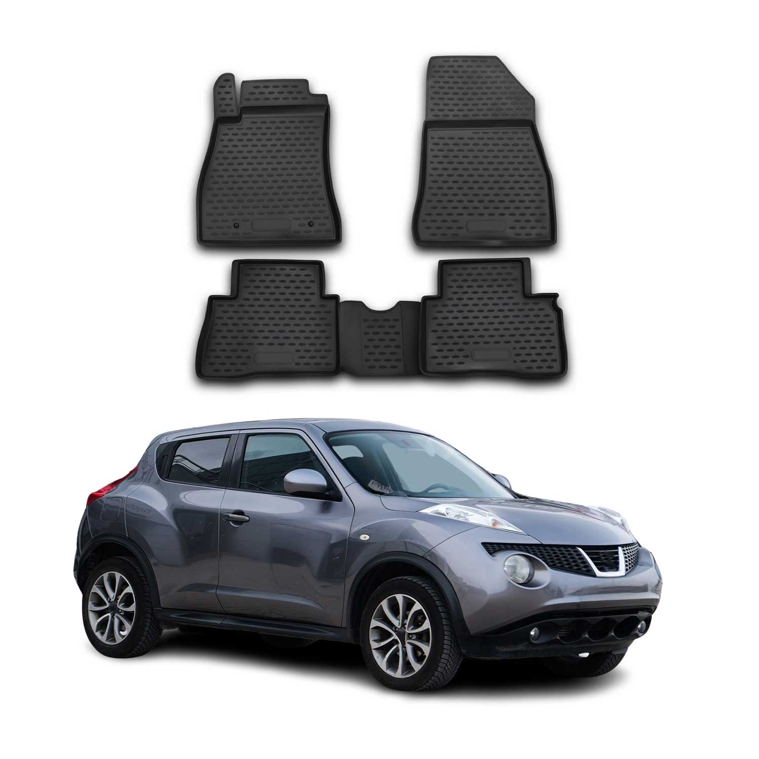 OMAC Alfombrillas De Coche para Nissan Juke 2010-2019 3D Negro Goma 4Pza