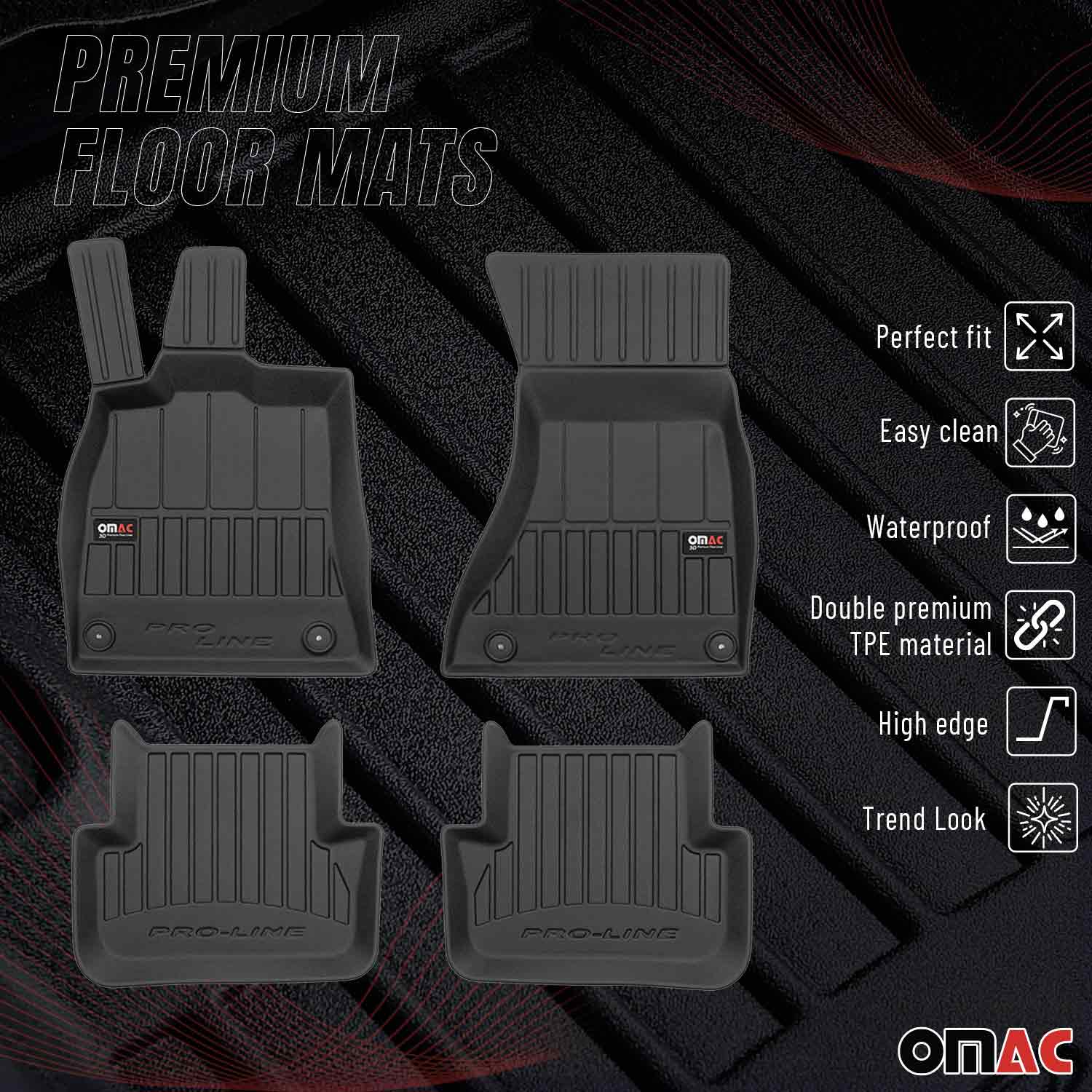 OMAC Premium Alfombrillas De Coche para Audi A4 B8 Familiar Sedán 2007-2016 Goma
