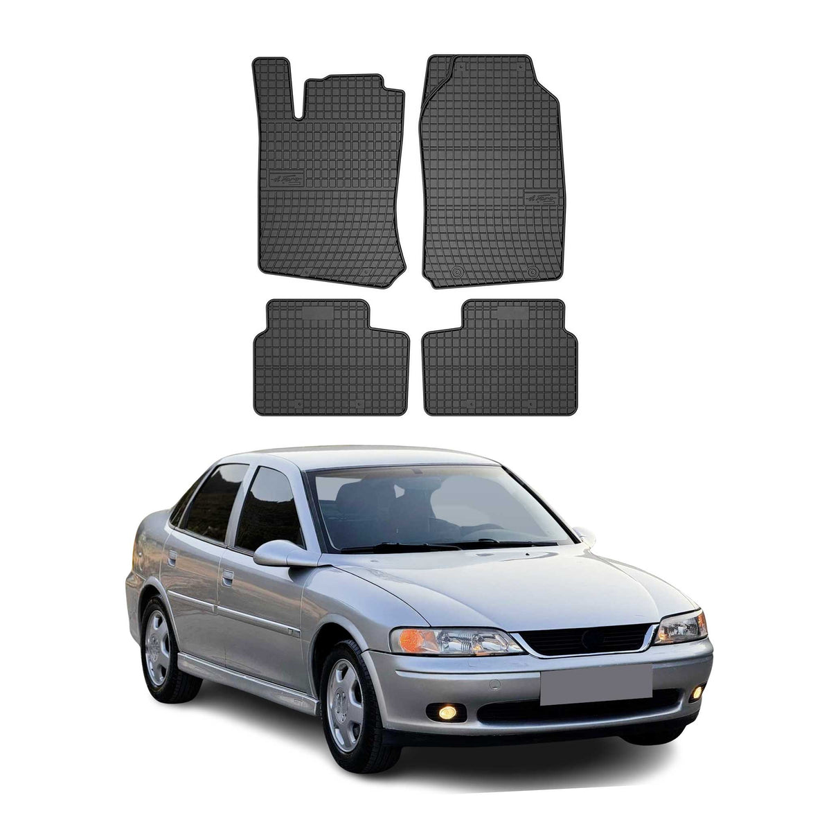 OMAC Alfombrillas De Coche para Opel Vectra B 1995-2001 Negro Goma 4Pza