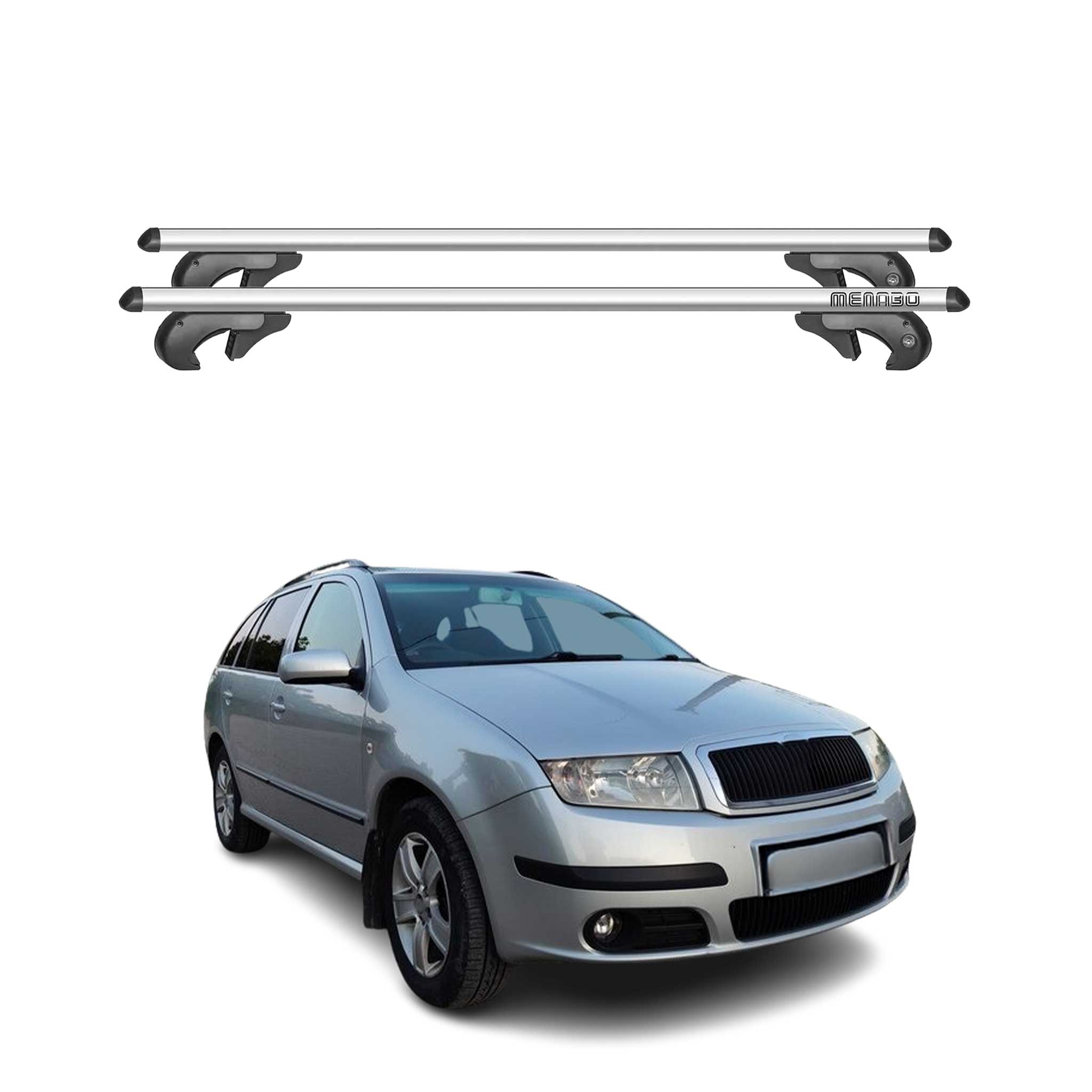 Menabo Barras de Techo Baca para Skoda Fabia 5Y 1999-2007 Gris Aluminio 2Pza