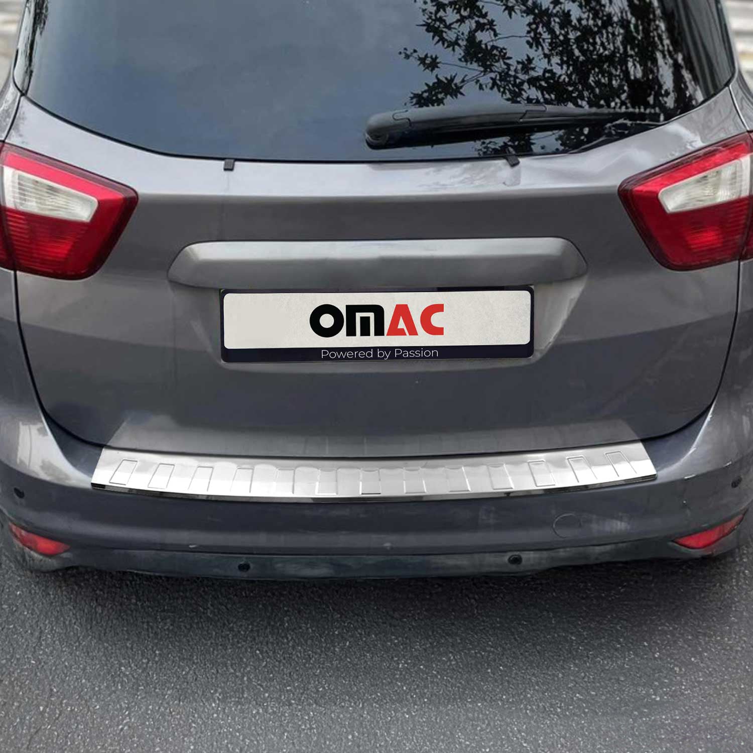Protector Parachoques para Ford C-MAX II 2010-2019 Plata Brillante Acero