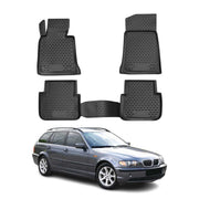 OMAC Alfombrillas De Coche para BMW Serie 3 E46 1998-2005 Negro Goma TPE 4Pza