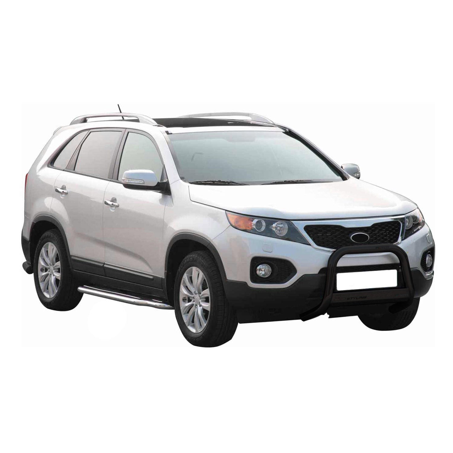 Bull Barra Frontal para Kia Sorento 2009-2012 Negro Brillante Acero