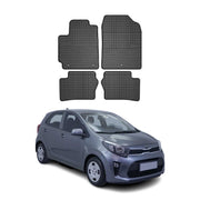 OMAC Alfombrillas De Coche para Kia Picanto 2017-2021 Negro Goma 4Pza