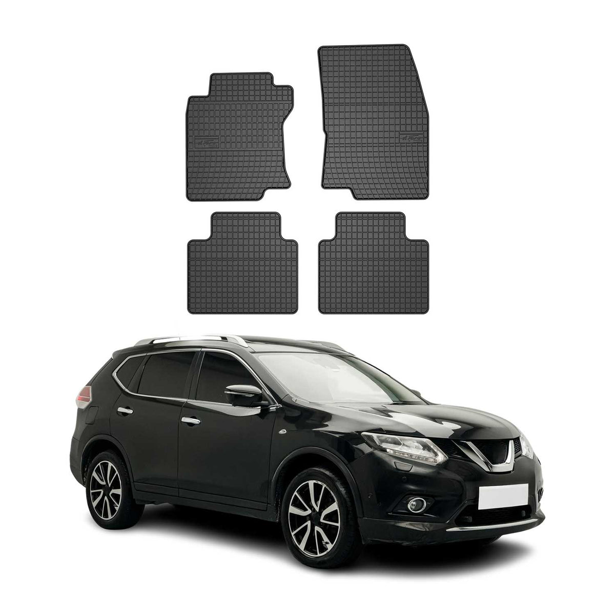 OMAC Alfombrillas De Coche para Nissan X-Trail T32 2013-2021 Negro Goma 4Pza
