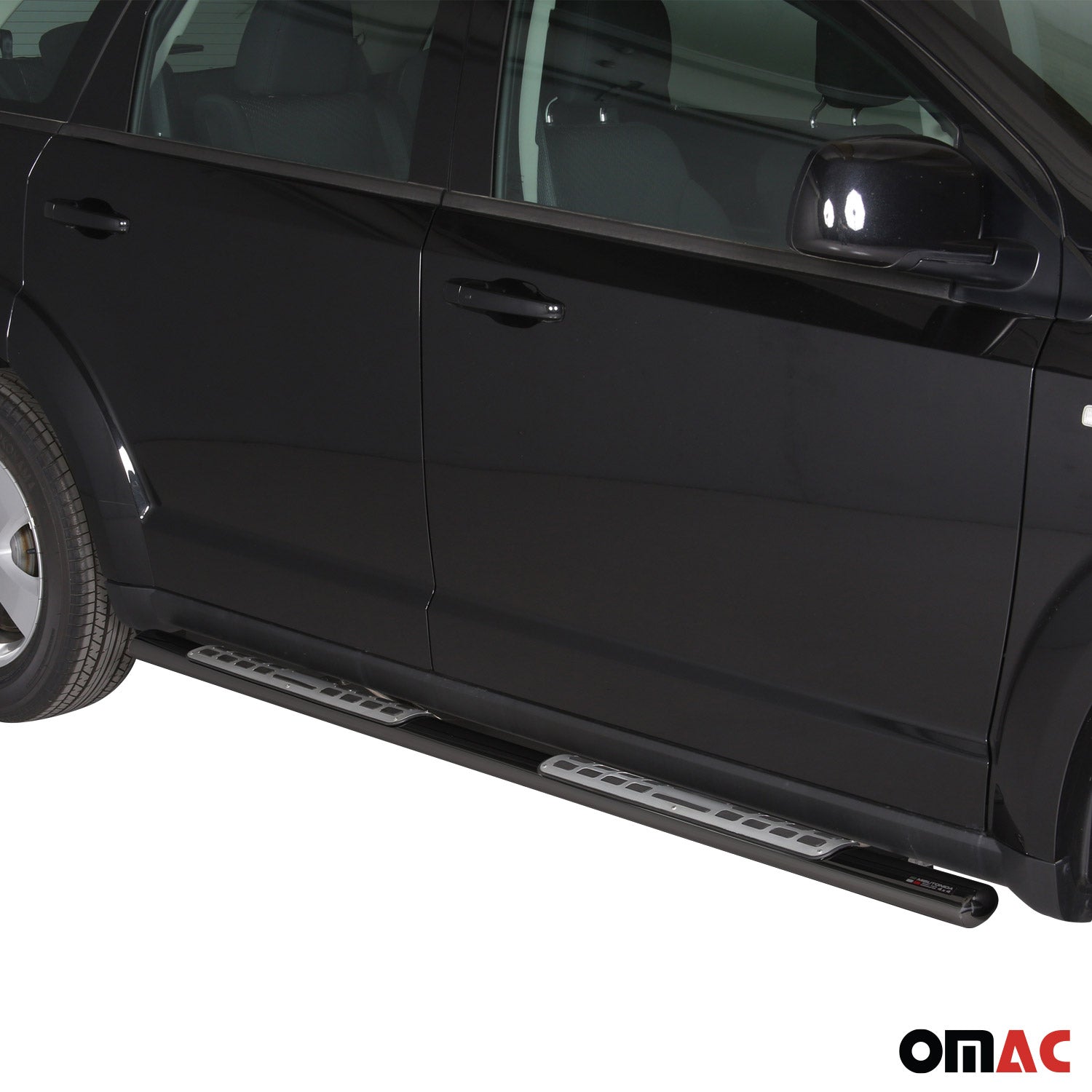 Par de Estribos Barras Laterales para Fiat Freemont 2011-2016 Negro Acero