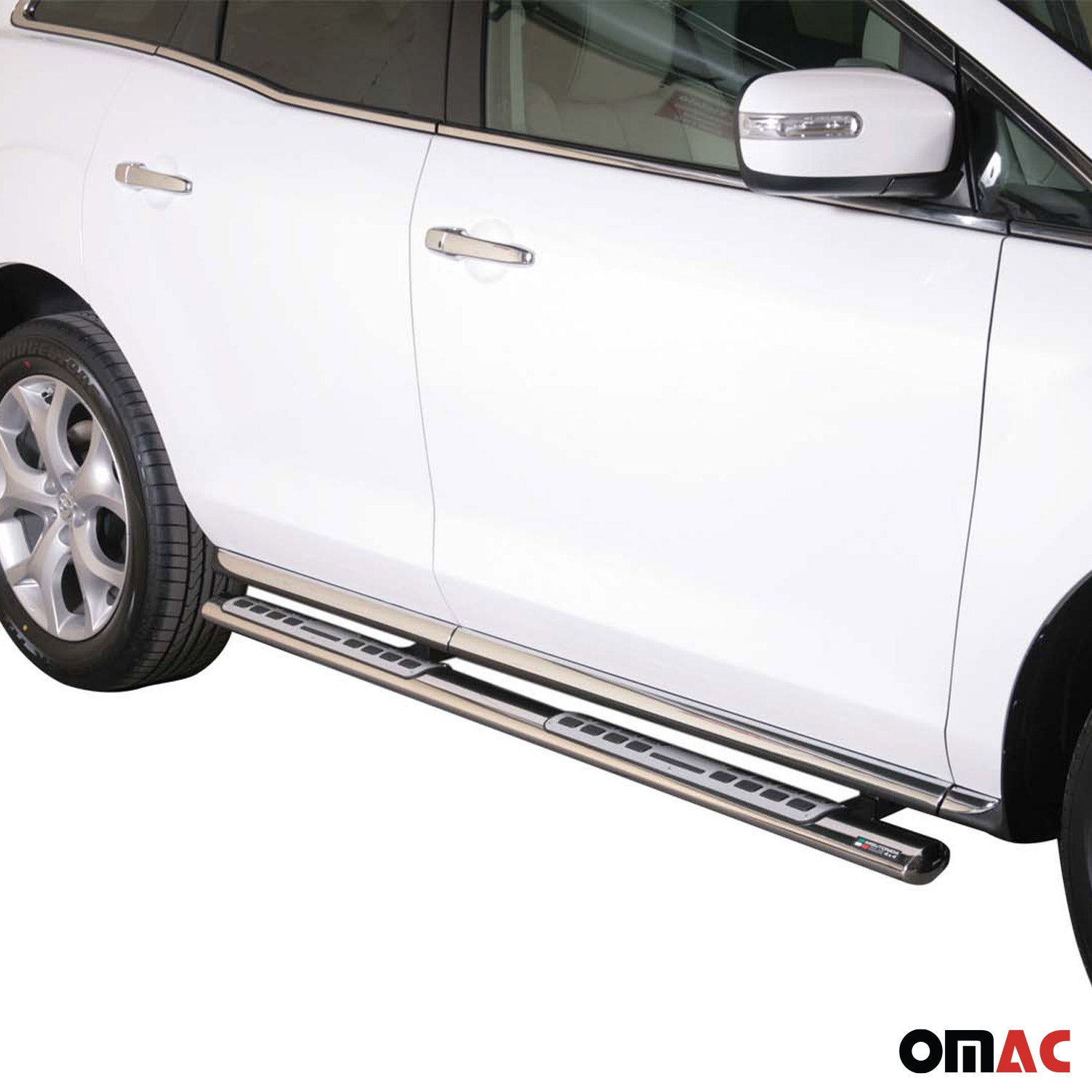 Par de Estribos Barras Laterales para Mazda CX-7 2010-2012 Plata Acero 2x