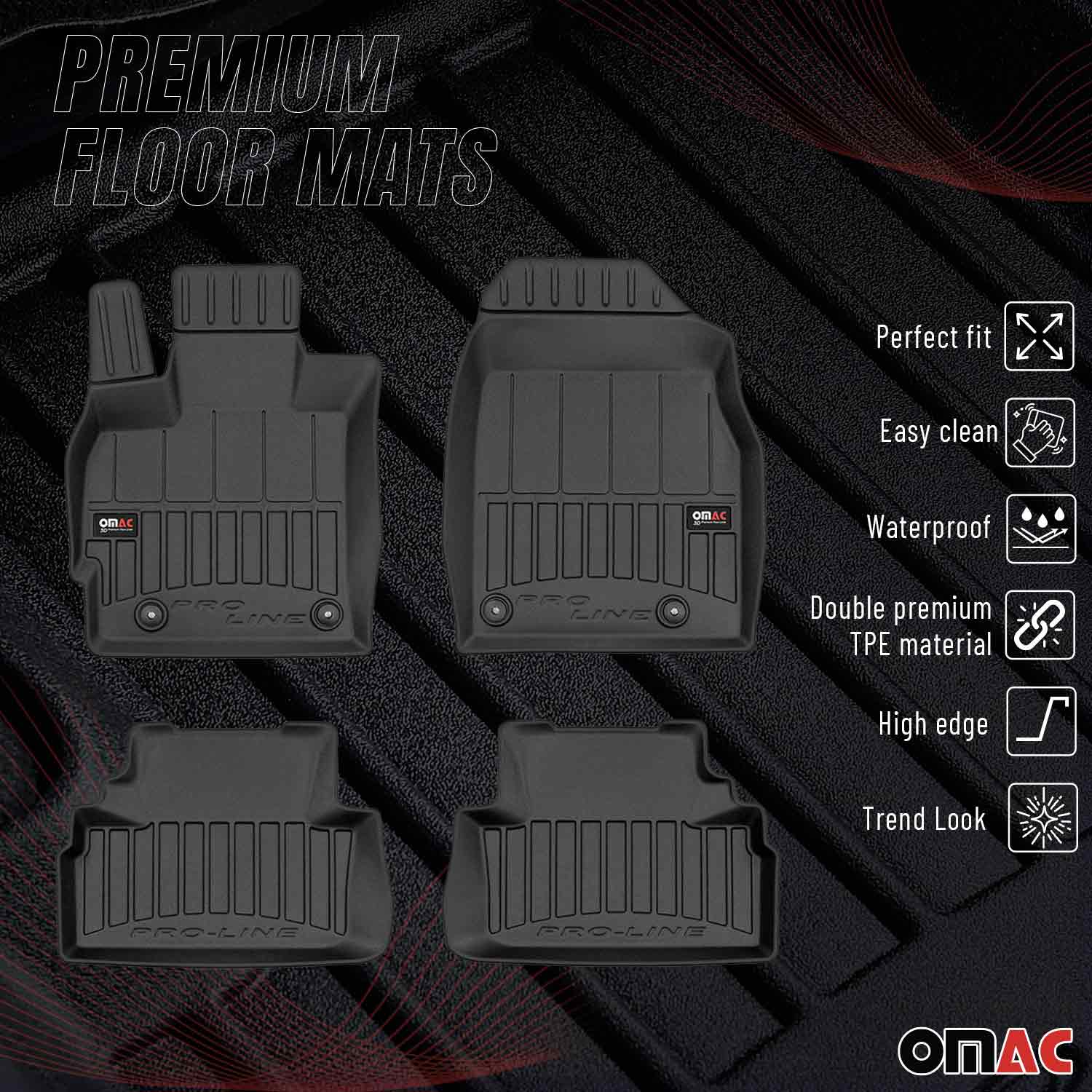 OMAC Premium Alfombrillas De Coche para Mazda CX-7 2006-2012 AWD FWD TPE Goma 4x