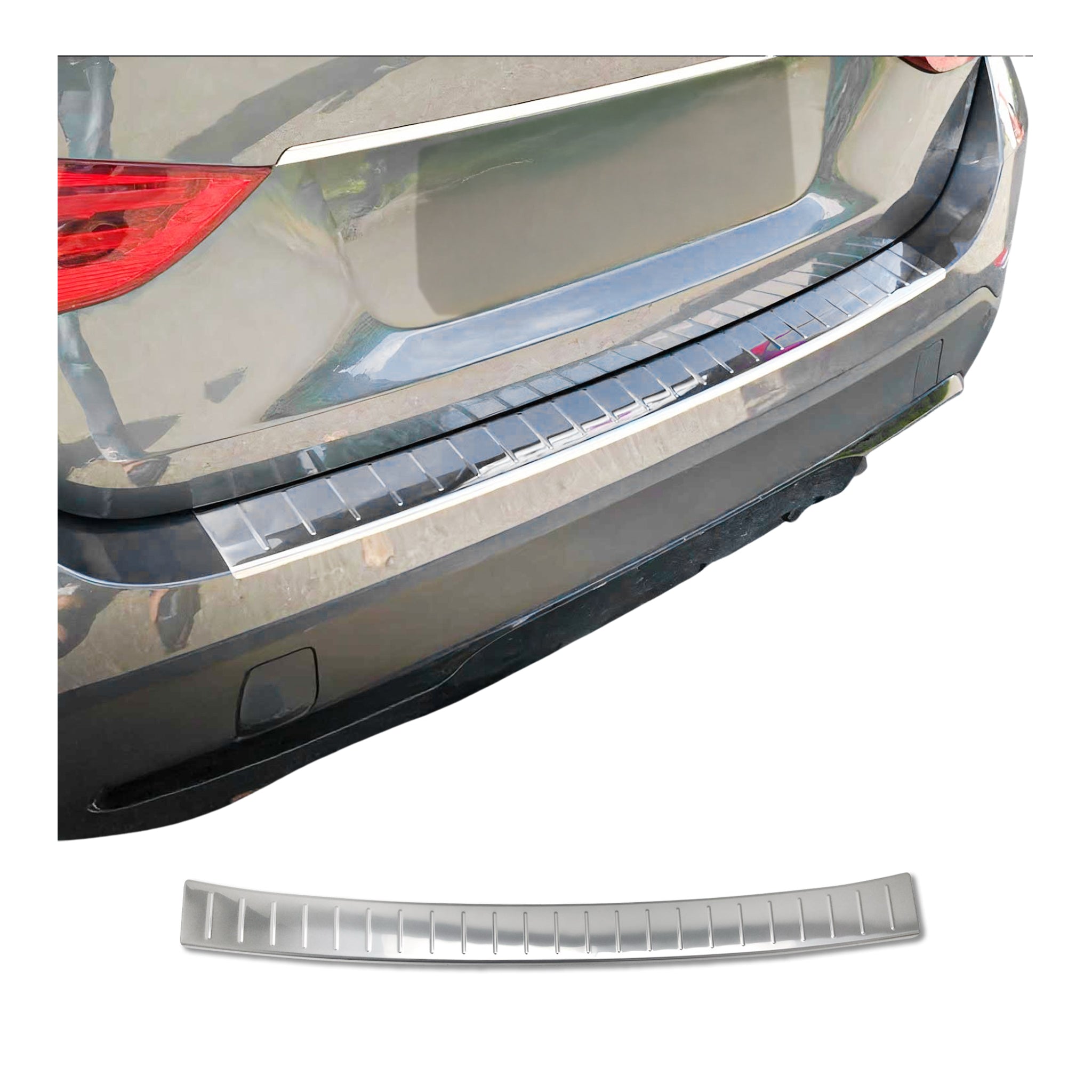 Protector de Parachoques Trasero para BMW X1 E84 2012-2015 Plata Acero Brillante