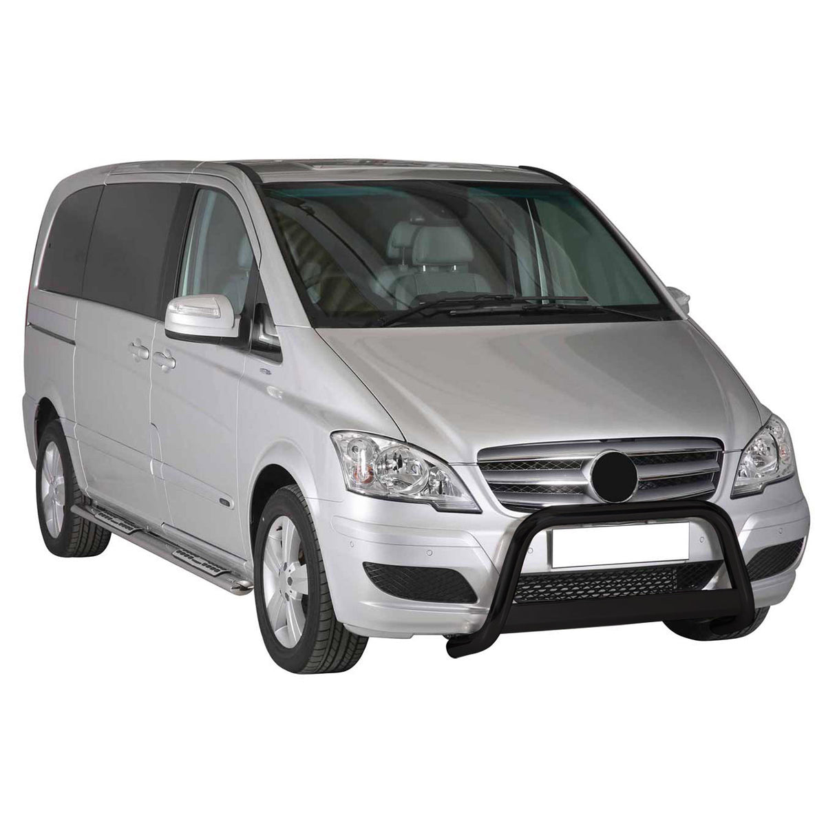 Bull Barra Frontal para Mercedes Vito Viano 2010-2014 Negro Brillante Acero