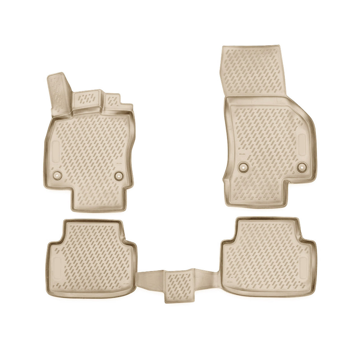 OMAC Alfombrillas De Coche para VW Passat B8 2014-2021 Beige Goma TPE 4Pza