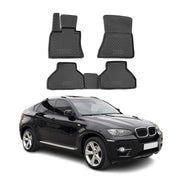 OMAC Alfombrillas De Coche para BMW X5 X6 E71 E72 2007-2014 Negro Goma TPE 4Pza