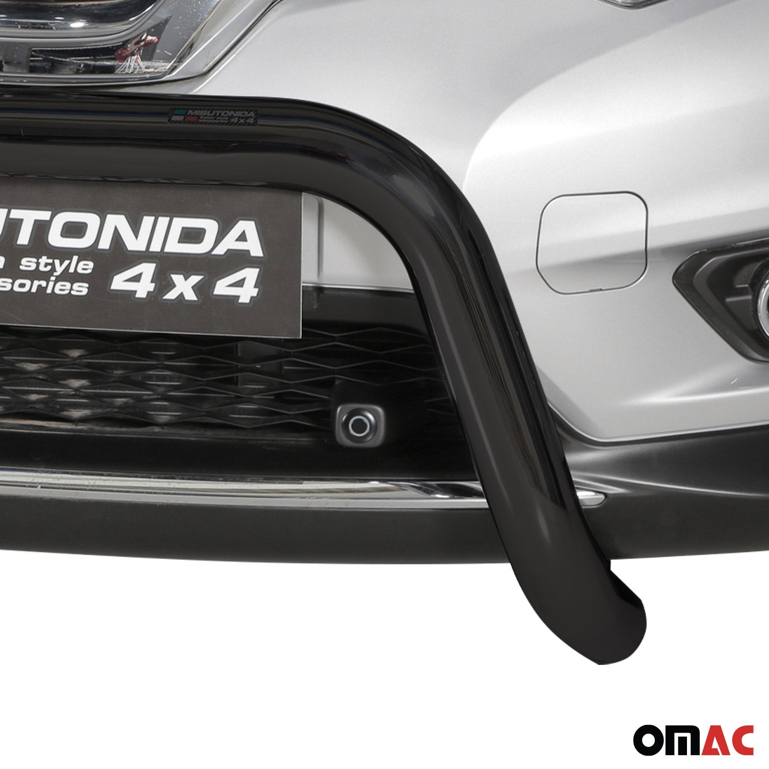 Bull Barra Frontal para Nissan X-Trail 2015-2017 Negro Brillante Acero