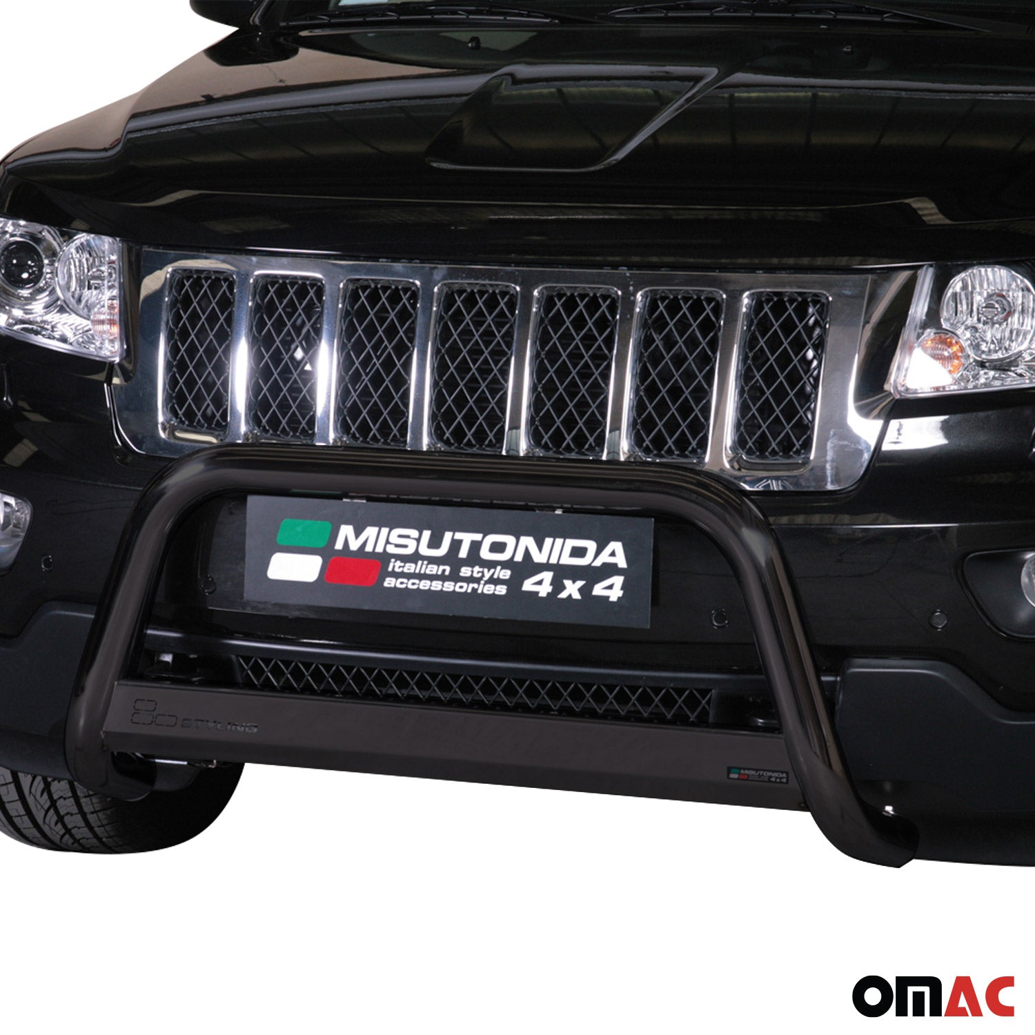Bull Barra Frontal para Jeep Grand Cherokee 2010-2013 Negro Brillante Acero 1Pza