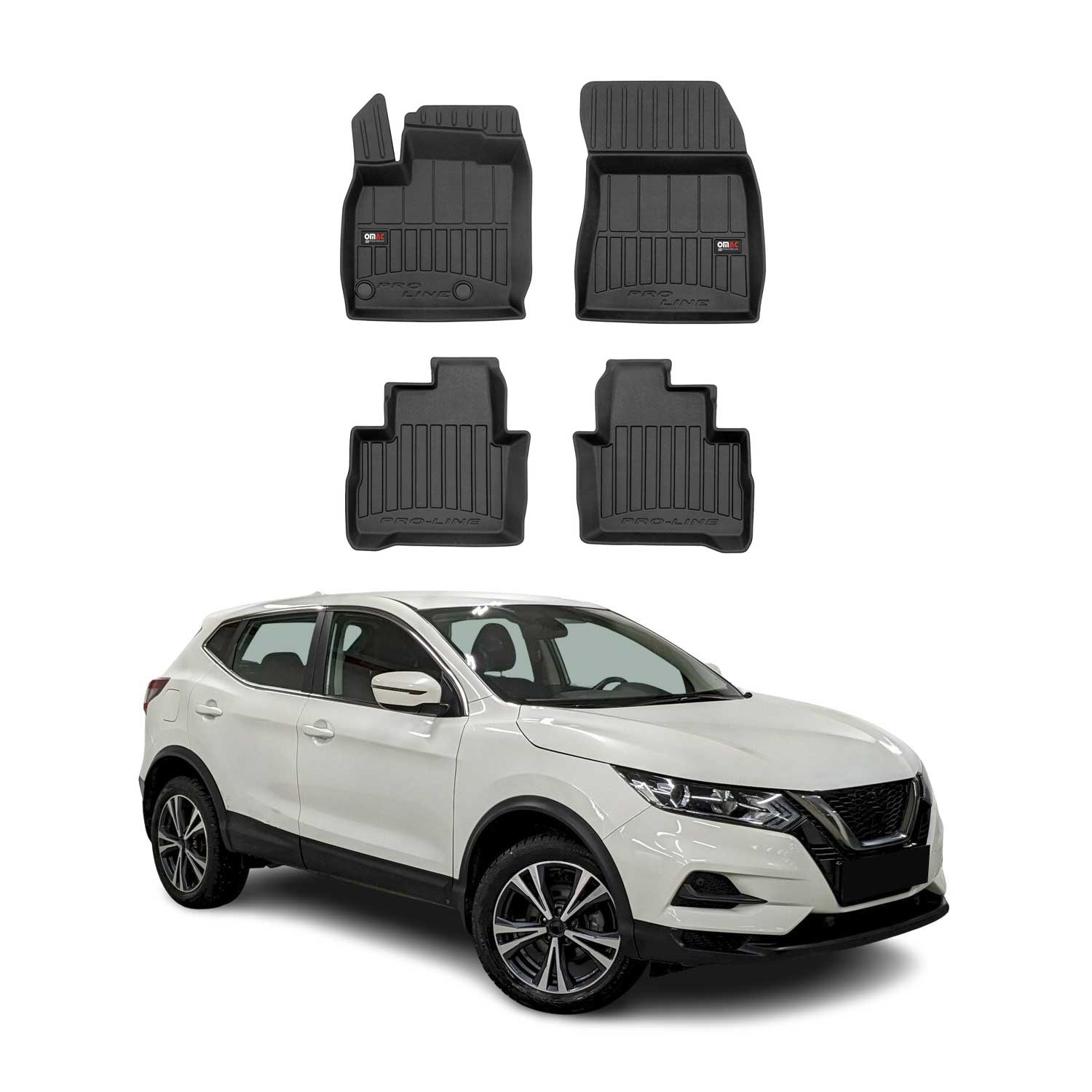 OMAC Premium Alfombrillas De Coche para Nissan Qashqai 2021-2026 TPE Goma 4x
