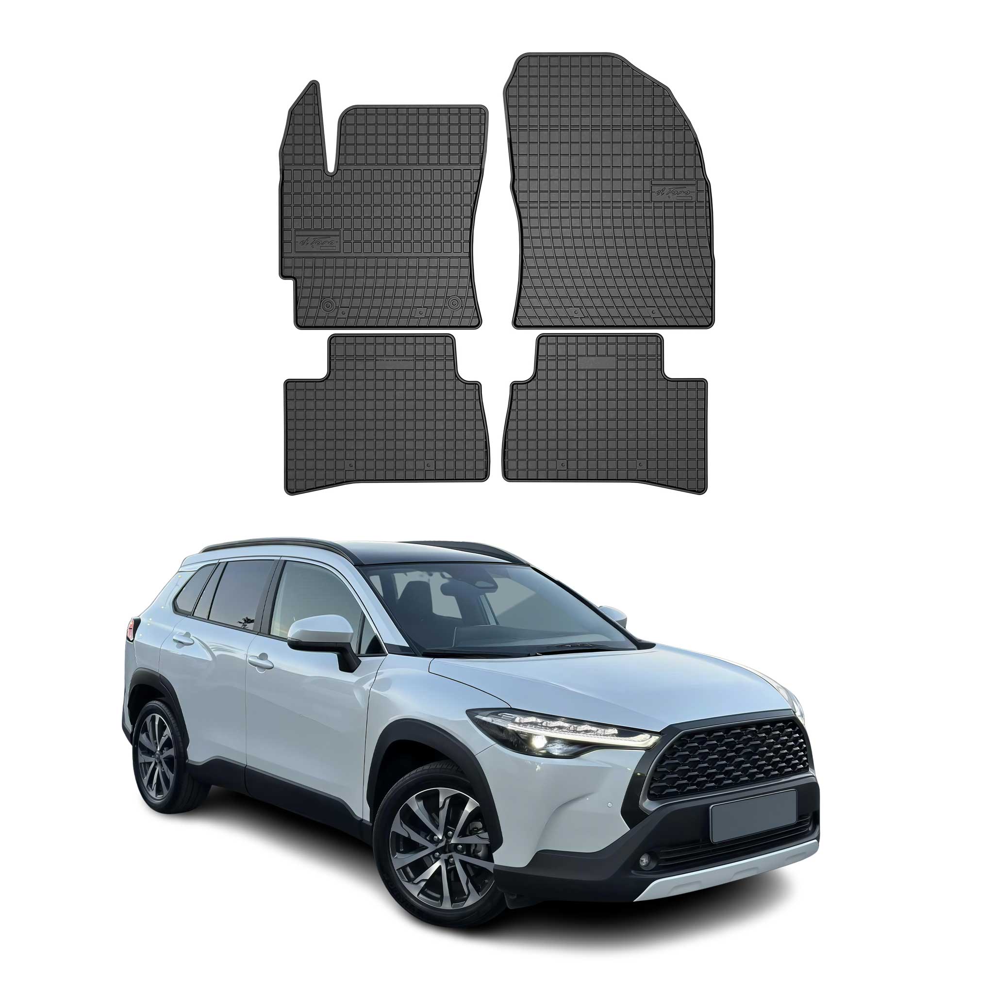 OMAC Alfombrillas De Coche para Toyota Corolla Cross 2022-2025 Black Goma TPE