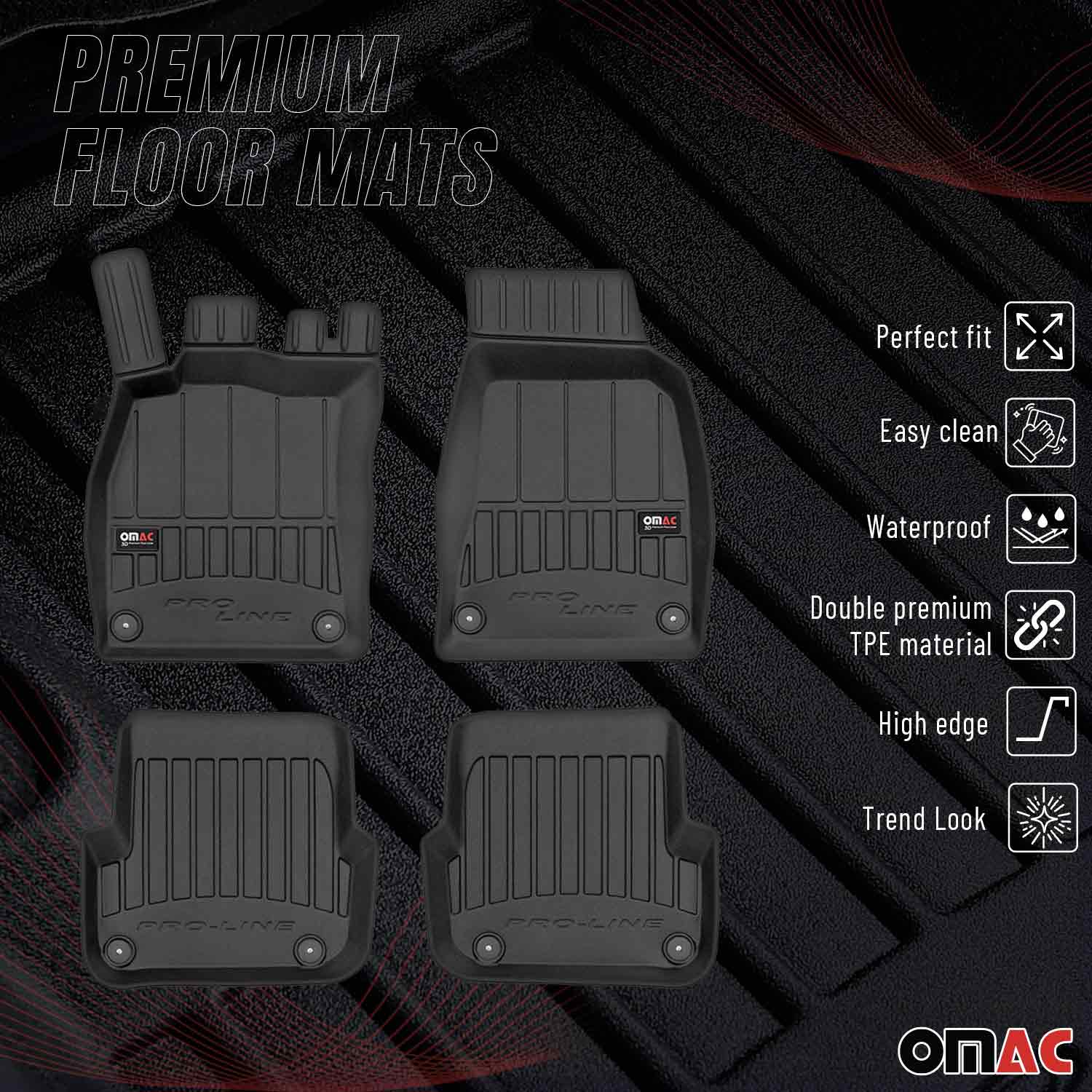 OMAC Premium Alfombrillas De Coche para Audi A6 Familiar Sedán 2008-2011 Goma 4x