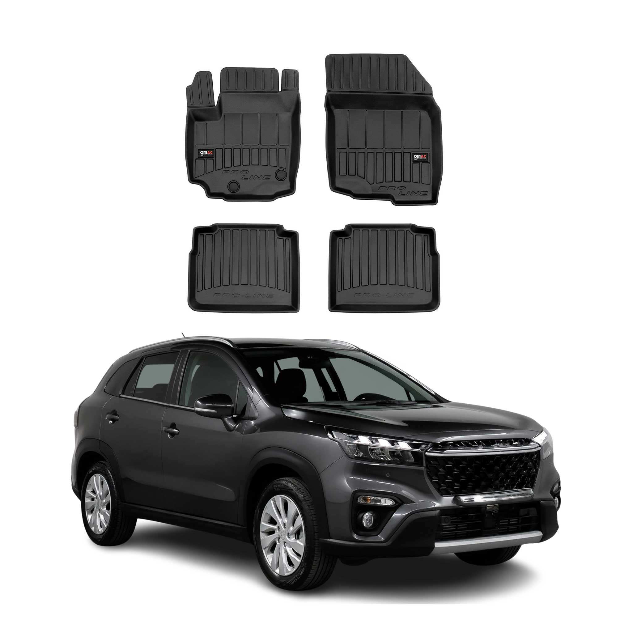 OMAC Premium Alfombrillas De Coche para Suzuki SX4 S-Cross Hybrid TPE Goma 4x
