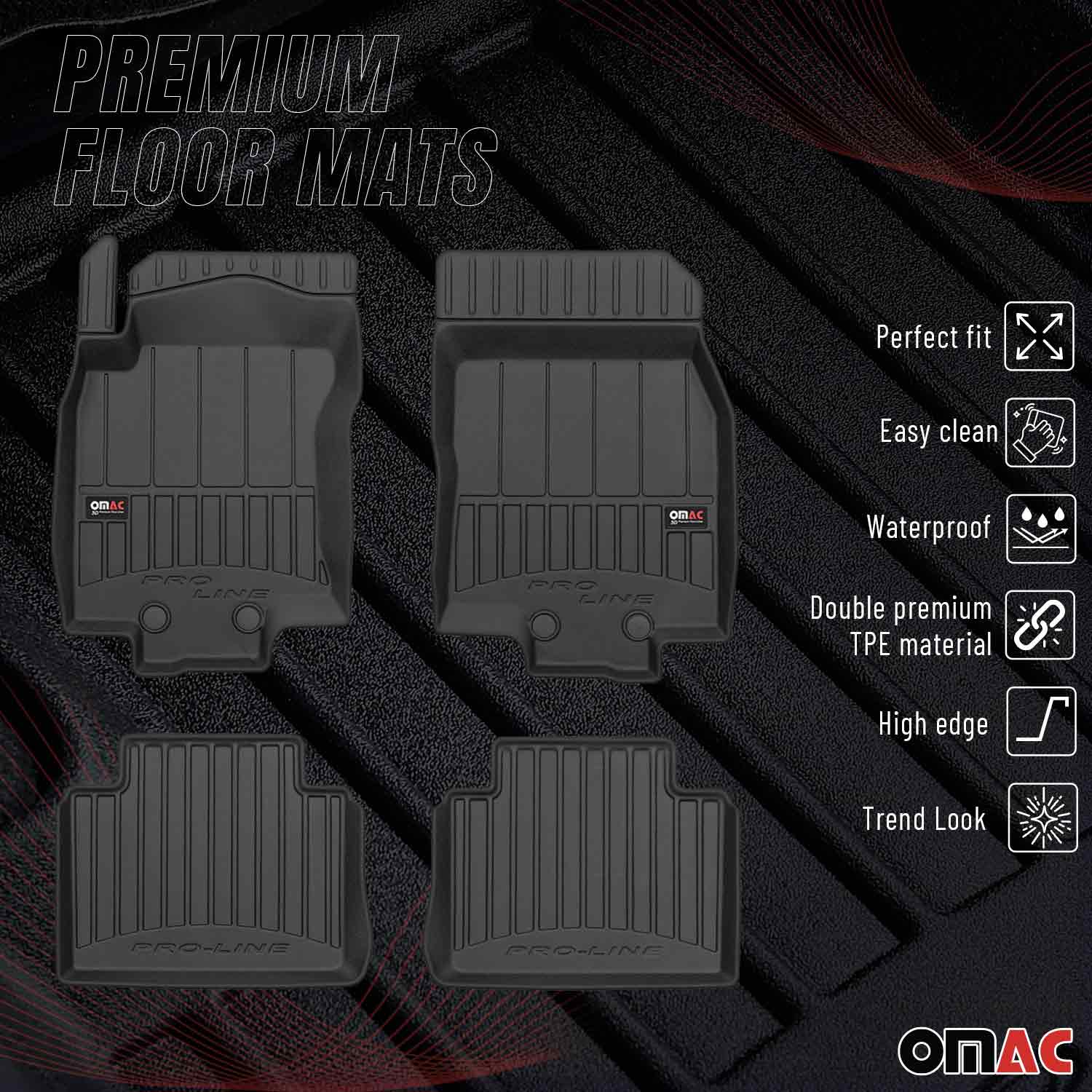 OMAC Premium Alfombrillas De Coche para Nissan X-Trail 2013-2021 TPE Goma 4x