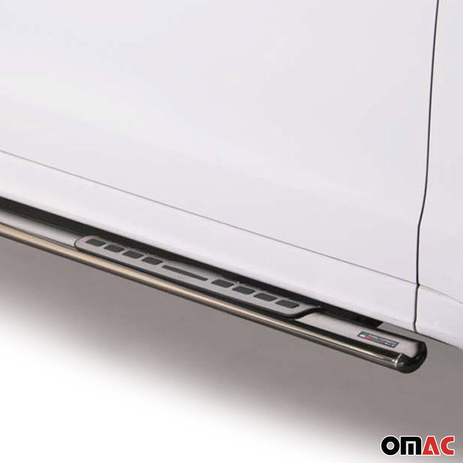 Par de Estribos Barras Laterales para Audi Q5 2008-2015 Plata Brillante Acero 2x