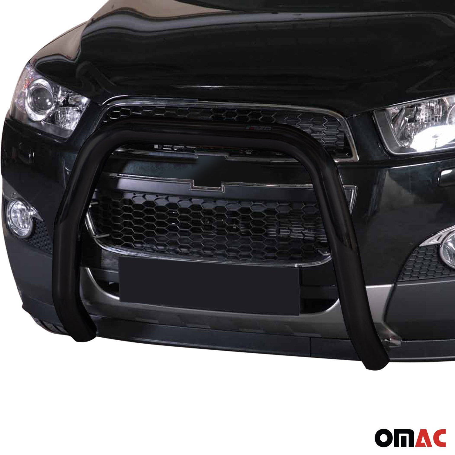 Bull Barra Frontal para Chevrolet Captiva 2011-2016 Negro Brillante Acero