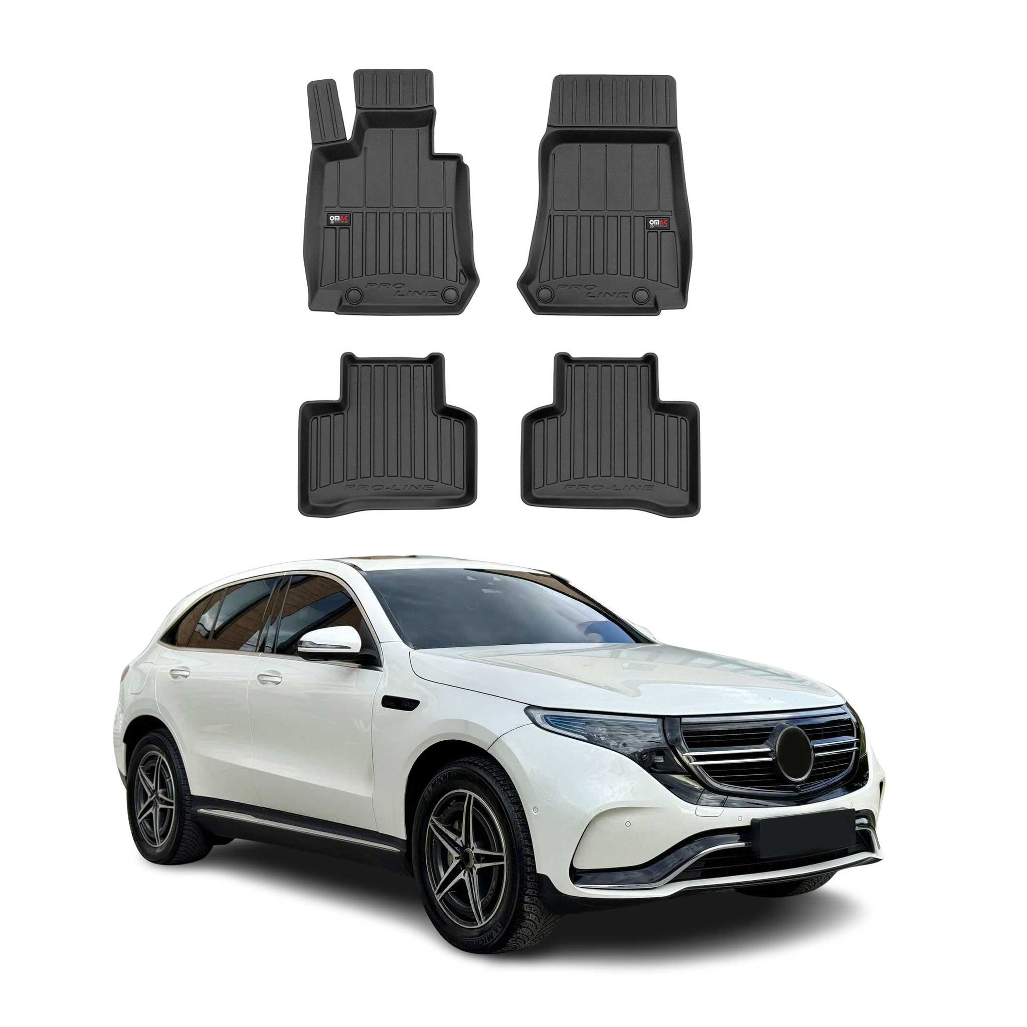 OMAC Premium Alfombrillas De Coche para Mercedes EQC N293 2020-2024 TPE Goma 4x