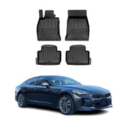 OMAC Premium Alfombrillas De Coche para Kia Stinger 2017-2024 Negro TPE Goma 4x