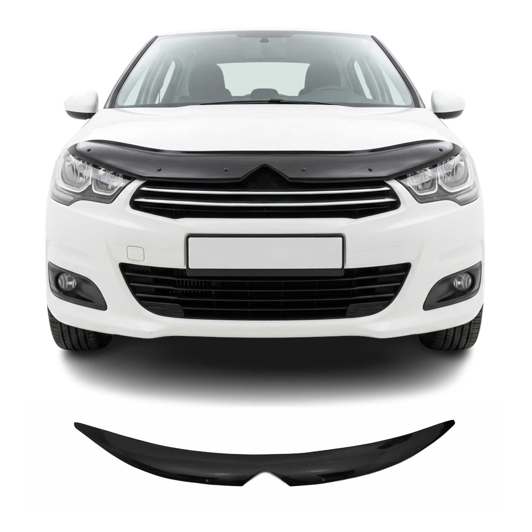 Deflector de Capó para Citroen C4 2010-2018 Oscuro Brillante Acrílico