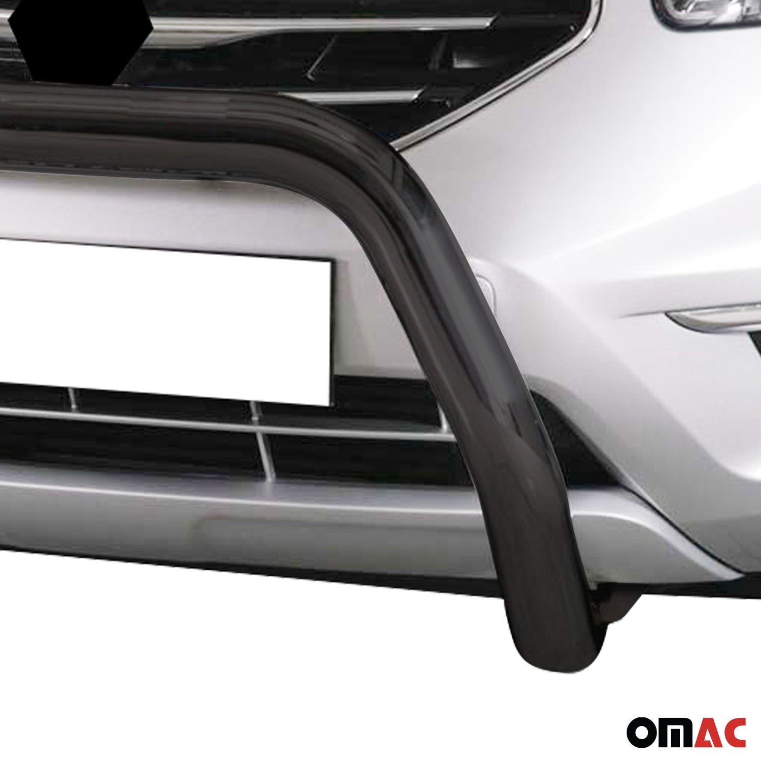 Bull Barra Frontal para Renault Koleos 2011-2013 Negro Brillante Acero 1Pza