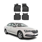 OMAC Premium Alfombrillas Coche para Skoda Superb Familiar Sedán 2015-2024 TPE