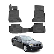 OMAC Alfombrillas De Coche para BMW Serie 7 F01 corto 2008-2015 Negro TPE 4Pza