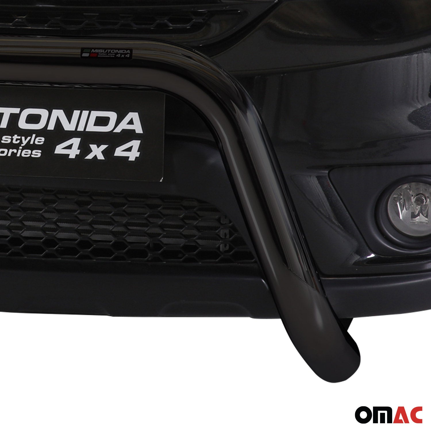 Bull Barra Frontal para Fiat Freemont 2011-2016 Negro Brillante Acero 1Pza