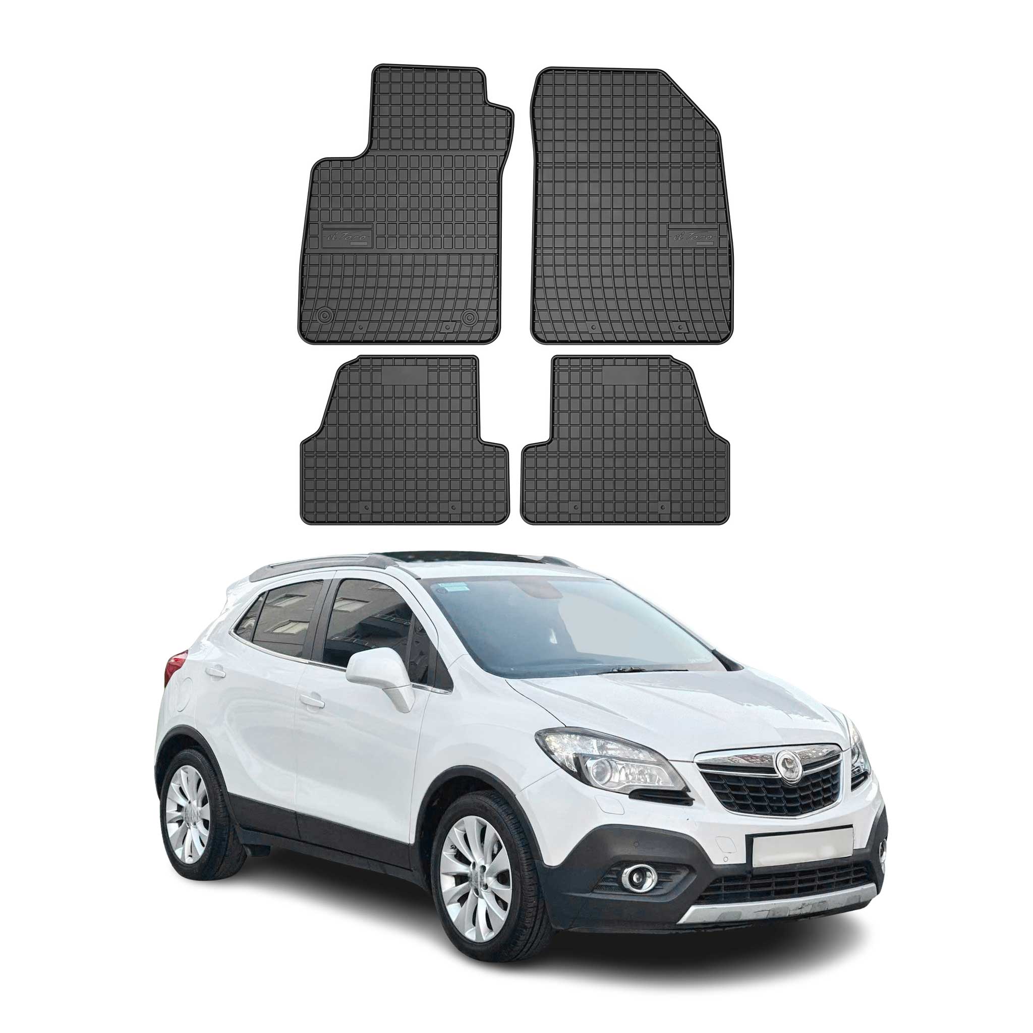OMAC Alfombrillas De Coche para Opel Mokka 2012-2020 Negro Goma TPE 4Pza