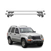 Menabo Barras de Techo Coche Barra para Jeep Cherokee KJ 2001-2008 Gris Alu 2Pza