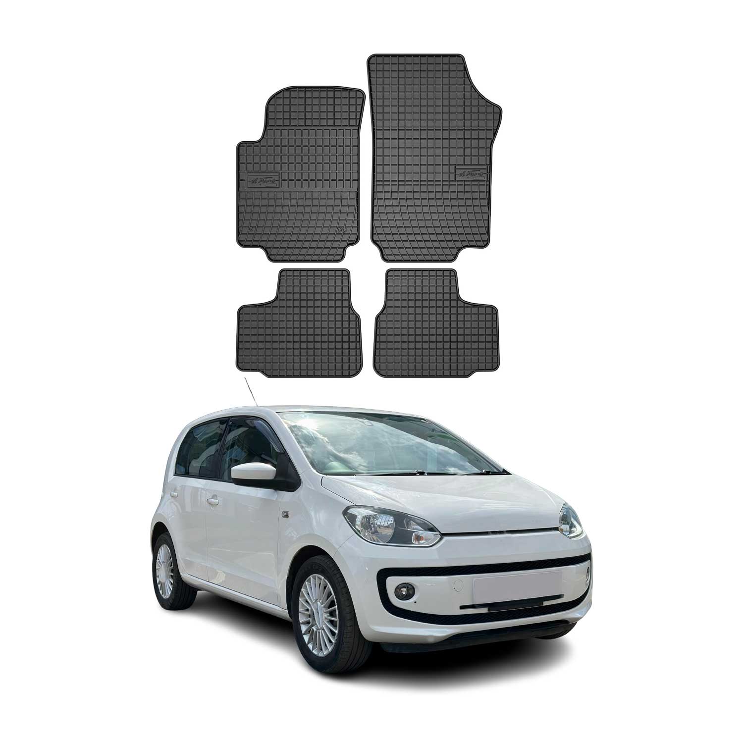 OMAC Alfombrillas De Coche para VW Up 2011-2025 Negro Goma 4Pza