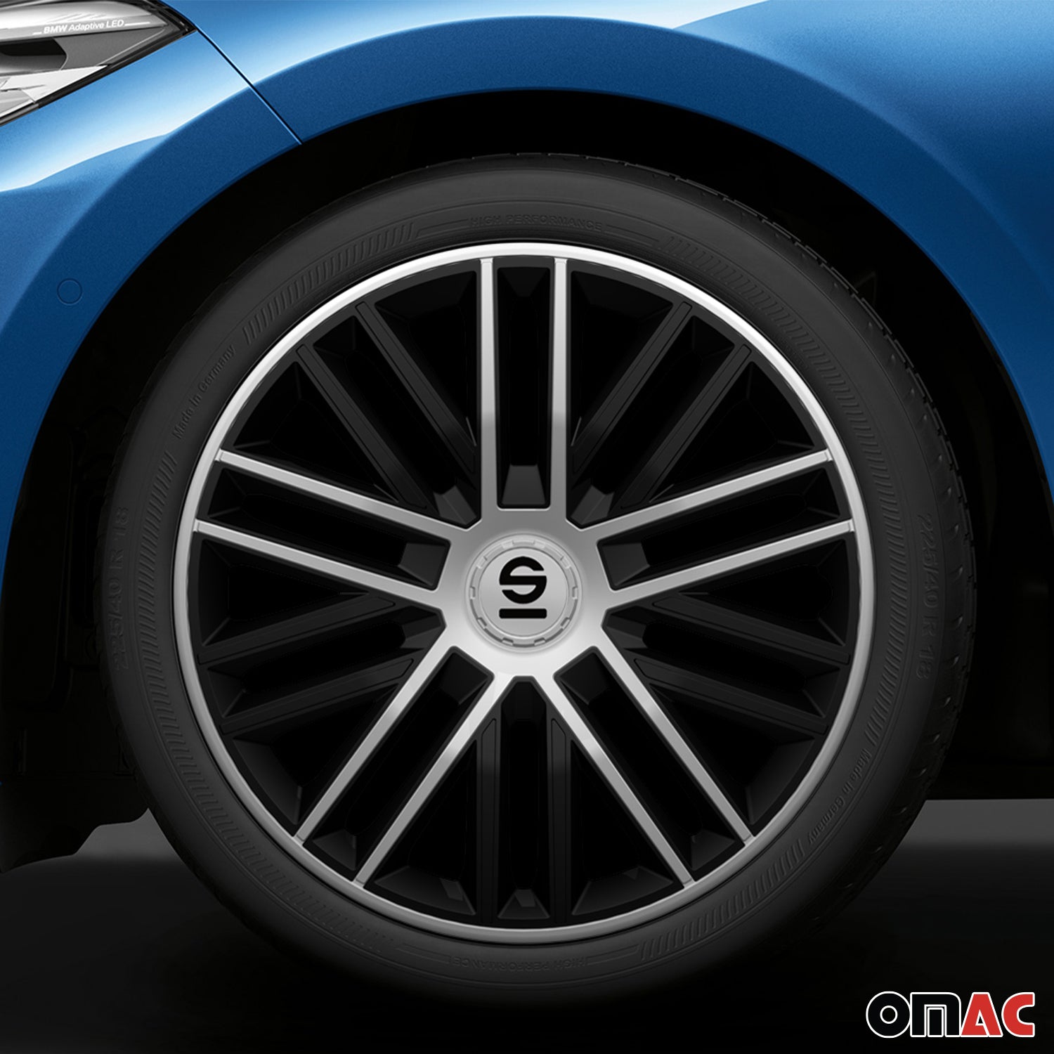 Sparco Bergamo Tapacubos 14 Pulgadas Universal Negro Plata ABS