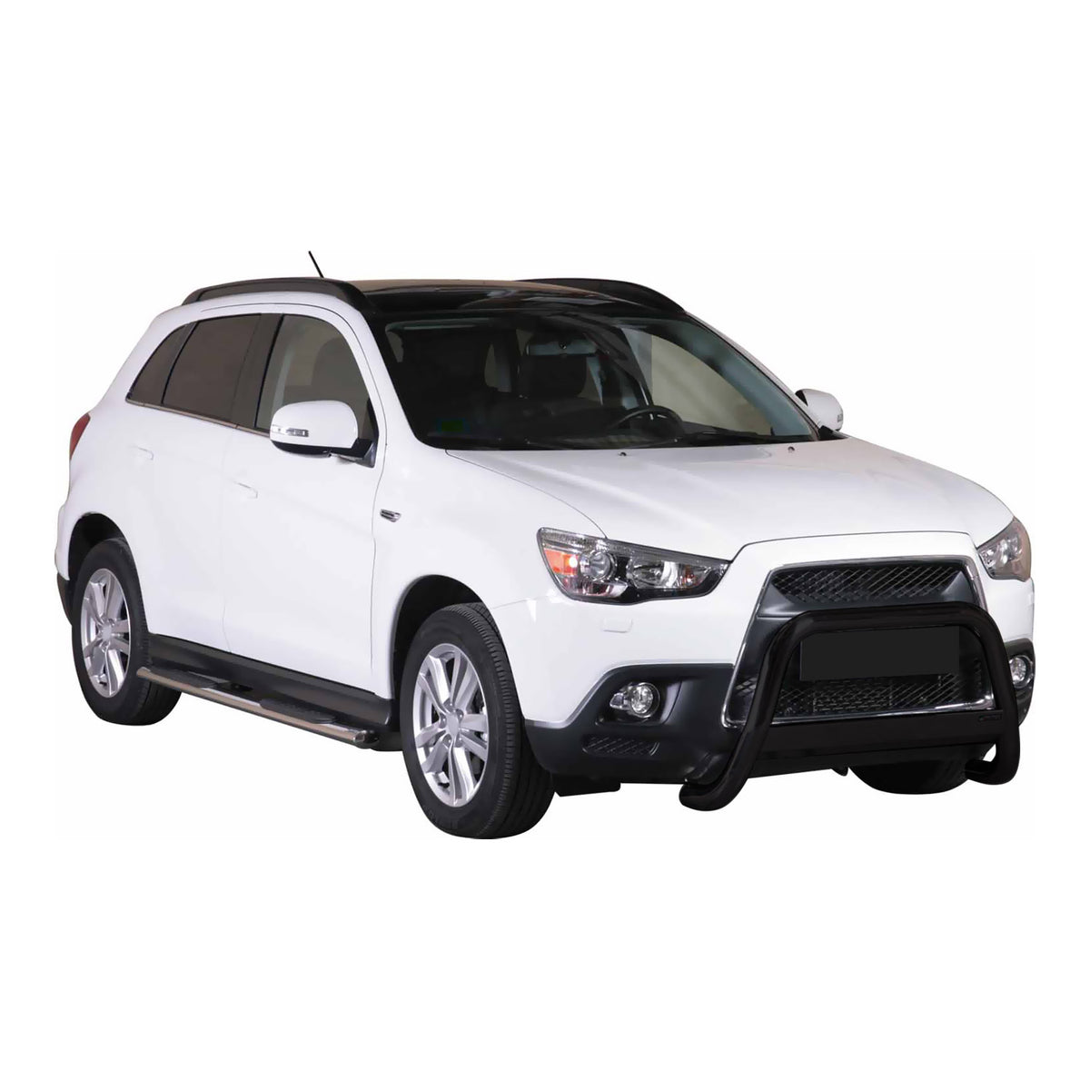 Bull Barra Frontal para Mitsubishi ASX 2010-2012 Negro Brillante Acero 1Pza