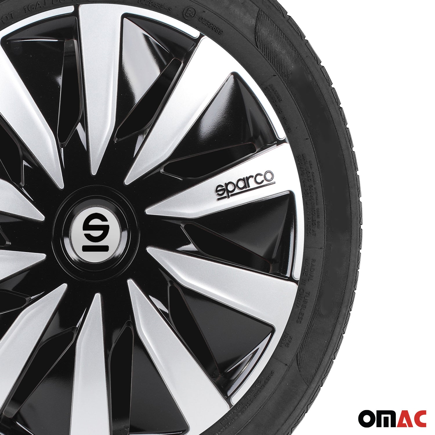 Sparco Lazio Tapacubos 16" pulgadas Universal Negro Plata ABS Plástico
